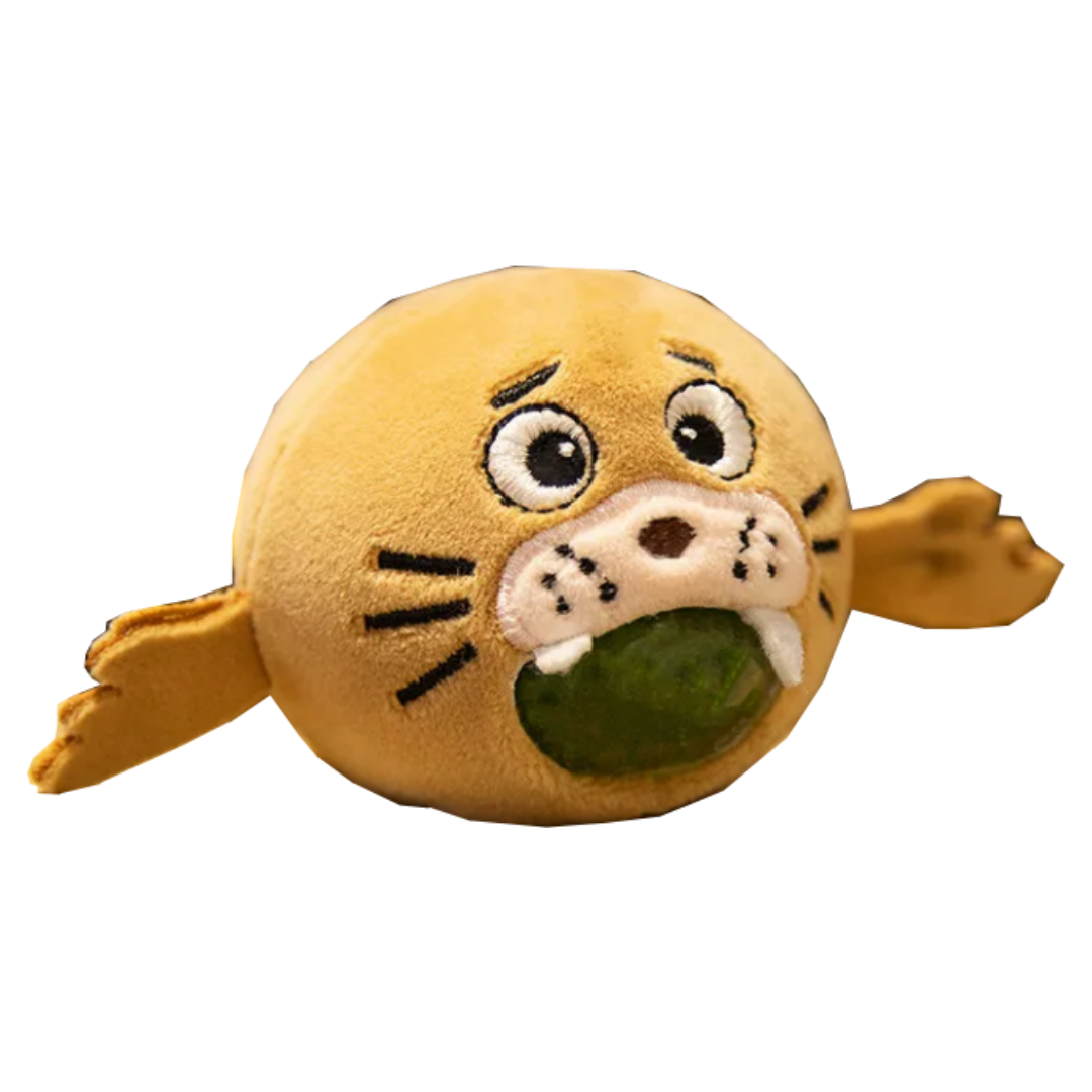 Wholesale Stress Reliever Plush Toy With Squeezy Crystal Ball,2.7", Marine Animal Series